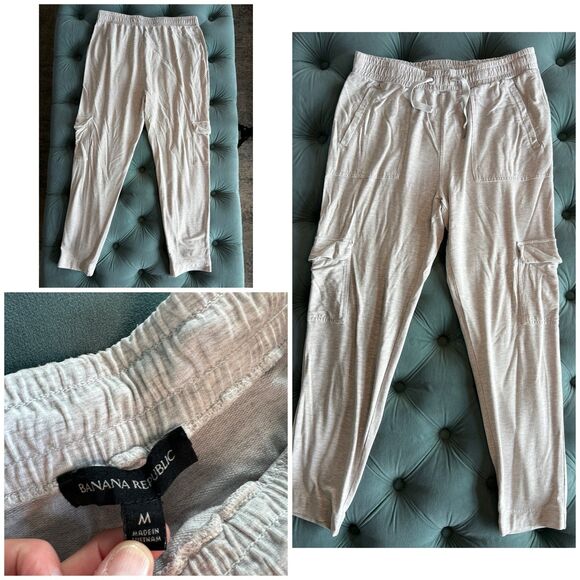 Banana Republic Cargo Jogger Track Pants Athletic Lounge Style Womens sz Medium - Picture 1 of 8